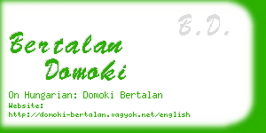 bertalan domoki business card